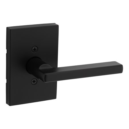 KWIKSET Halifax Lever with Rectangular Rose Half Dummy Door Lock Matte Black Finish 788HFLRCT-514